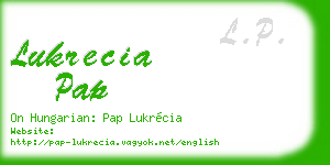 lukrecia pap business card